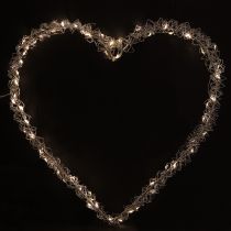 gjenstander LED-hjertedekorasjonslampe i metall til oppheng, varmhvit, 30 cm