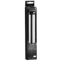 gjenstander LED-lys hvite koniske lys voks varm hvit 24,5 cm 2 stk