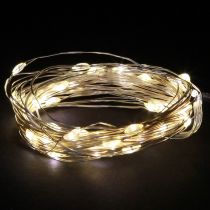 gjenstander LED-lyslenker med 40 mikro-LED-lys, varmhvit, timer, for batteri, 6 stk.