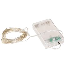 gjenstander LED-lyslenker med 40 mikro-LED-lys, varmhvit, timer, for batteri, 6 stk.