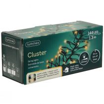 gjenstander LED lyskjede klynge utendørs timer 144 LED 130cm