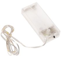 gjenstander Batteridrevne lyslenker for innendørs bruk, varmhvit, 10 LED-lys, 1 m lengde, 6 stk.