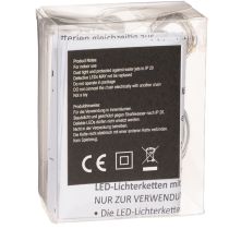 gjenstander Batteridrevne lyslenker for innendørs bruk, varmhvit, 10 LED-lys, 1 m lengde, 6 stk.