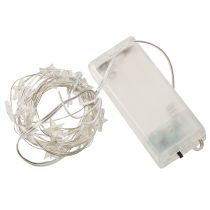 gjenstander LED-lyslenker med stjerner, 20 mikro-LED-er, varmhvit, timer, 6 stk.