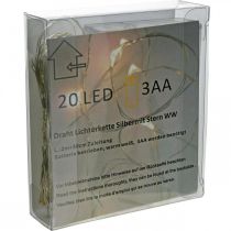 gjenstander LED-lyslenke, 20 pærer, batteridrevet, 2 m, varmhvit, 6 stk.