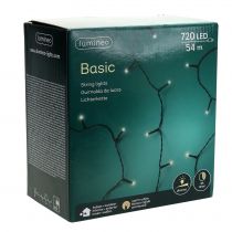 gjenstander LED ris lyskjede varm hvit for utvendig 720er 54m