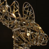 gjenstander LED-reinsdyr i metall, juledekorasjon innendørs, gyllen, H40 cm