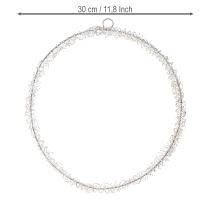 gjenstander LED-ring i metall til oppheng, sølv, varmhvit, 30 cm