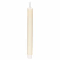 gjenstander LED-konisk stearinlys i hvitt med varmt hvitt lys, 24 cm, med timer, 2 stk.
