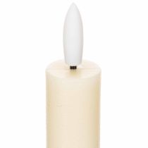 gjenstander LED-konisk stearinlys i hvitt med varmt hvitt lys, 24 cm, med timer, 2 stk.