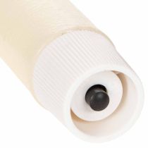 gjenstander LED-konisk stearinlys i hvitt med varmt hvitt lys, 24 cm, med timer, 2 stk.