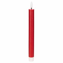 gjenstander LED-konisk lys, rødt med varmt hvitt lys, 24 cm, 2 stk.