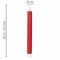 gjenstander LED-konisk lys, rødt med varmt hvitt lys, 24 cm, 2 stk.