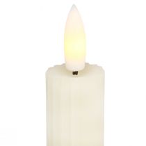 gjenstander LED pinnelys med timer rillede lys krem 24,5cm 4 stk