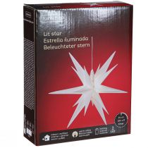 gjenstander LED star 3D hvit timer batteri utvendig Ø30cm H74cm