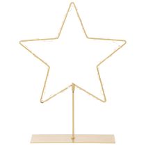 gjenstander Stjerne med 50 LED-lys, borddekorasjon i metall, batteridrevet, for innendørs bruk, 33 cm