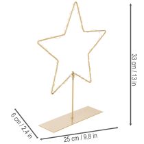 gjenstander Stjerne med 50 LED-lys, borddekorasjon i metall, batteridrevet, for innendørs bruk, 33 cm