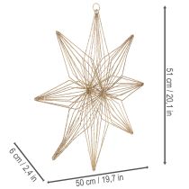 gjenstander LED-dekorasjonsstjerne av ståltråd for oppheng, for innendørs bruk, batteridrevet, 51 cm