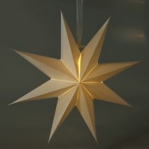 gjenstander LED-hengestjerne med timer, varmhvit, utendørs, 38 cm