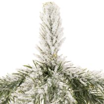 gjenstander Kunstig plante med snø, LED-juletre i jutepose, batteridrevet, for innendørs bruk, 50 cm
