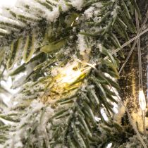 gjenstander Kunstig plante med snø, LED-juletre i jutepose, batteridrevet, for innendørs bruk, 50 cm