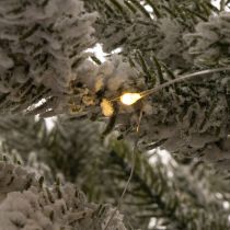 gjenstander Kunstig juletre med snø i jutepose, 40 LED-lys, til innendørs bruk, 85 cm