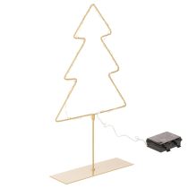 gjenstander Juletre-silhuett med 60 varmhvite LED-lys for innendørs borddekorasjon, 37 cm