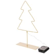 gjenstander Juletre-silhuett med 60 varmhvite LED-lys for innendørs borddekorasjon, 37 cm