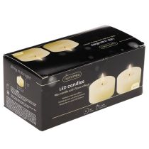 gjenstander LED-telys, varmhvit, flimrende effekt og timer, ekte voks, batteridrevet, 7 cm, 2 stk.