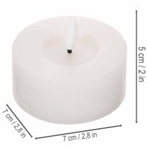 gjenstander LED XL telys hvit ekte voks med timer varm hvit 6 cm 2 stk