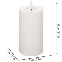 gjenstander LED-søylelys, flimrende, med timer, Ø7 cm, 16 cm