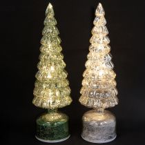 gjenstander LED juletre roterende grønt sølv H34cm 2 stk