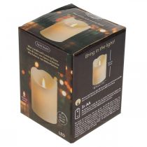 gjenstander LED stearinlys voks søyle lys varm hvit Ø7,5cm H10cm