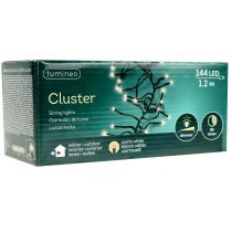 gjenstander LED-lyslenke, 144 stk., svart, varmhvit, for utendørs bruk, 1,2 m