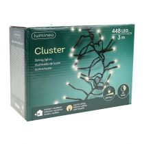 gjenstander LED lyskjede sort, varm hvit 448 for utvendig 3m