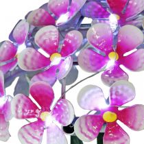 Solblomst, LED hagedekorasjon, dekorativ krysantemum rosa L55cm Ø15cm
