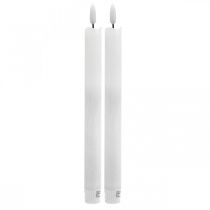 LED stearinlys voks bordlys varm hvit For batteri Ø2cm 24cm 2stk