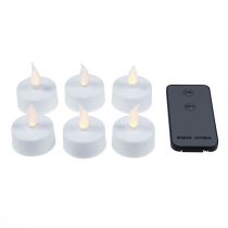 gjenstander LED telys telys med fjernkontroll Ø3,5cm 6 stk