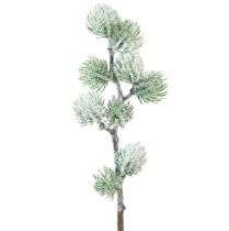 Kunstig lerkegren grønn dekorativ gren snødekt L25cm
