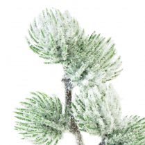 gjenstander Kunstig lerkegren grønn dekorativ gren med snø L25cm