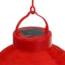 gjenstander Lampion LED med solcelle 20cm rød