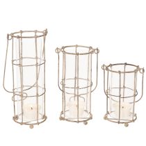 gjenstander Hagelykt, metallvindlykt Ø8,5 cm H23/18,5/14,5 cm 3-delers sett