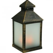 LED Lantern med Timer Deco Lantern Vintage Gold H23cm