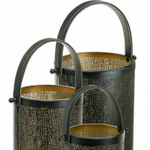 gjenstander Dekorative lanterner, lanterne metall hullmønster H35,5/31/25cm sett med 3