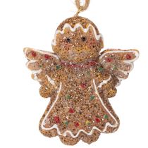 gjenstander Dekorative oppheng, kunstige pepperkakefigurer, 7 cm, 3 stk.