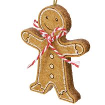 gjenstander Pepperkakemanndekorasjon til oppheng i trefiber assortert 8 cm 12 stk