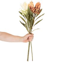 gjenstander Kunstig Protea Leucadendron-blomst med lang stilk, 65 cm, 3 stk.