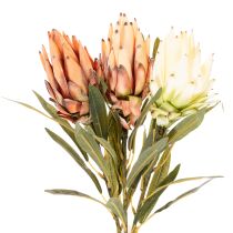 gjenstander Kunstig Protea Leucadendron-blomst med lang stilk, 65 cm, 3 stk.