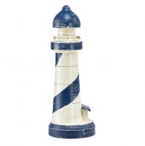 gjenstander Lighthouse Maritim borddekor blå hvit Ø10,5cm H28,5cm