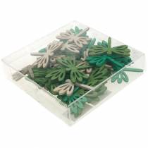 gjenstander Øystikker til strøing, sommerdekorasjon av tre, borddekorasjon grønn 48 stk